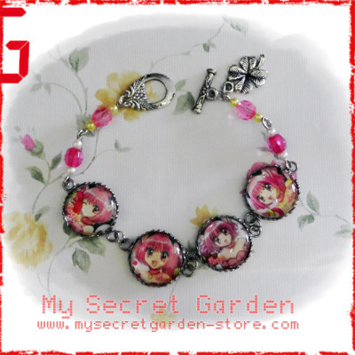 Tokyo Mew Mew ( Mew Mew Power ) 東京ミュウミュウ Ichigo Momomiya  anime Cabochon Bracelet  Tokyo Mew Mew ( Mew Mew Power ) 東京ミュウミュウ Ichigo Momomiya  anime Cabochon Bracelet